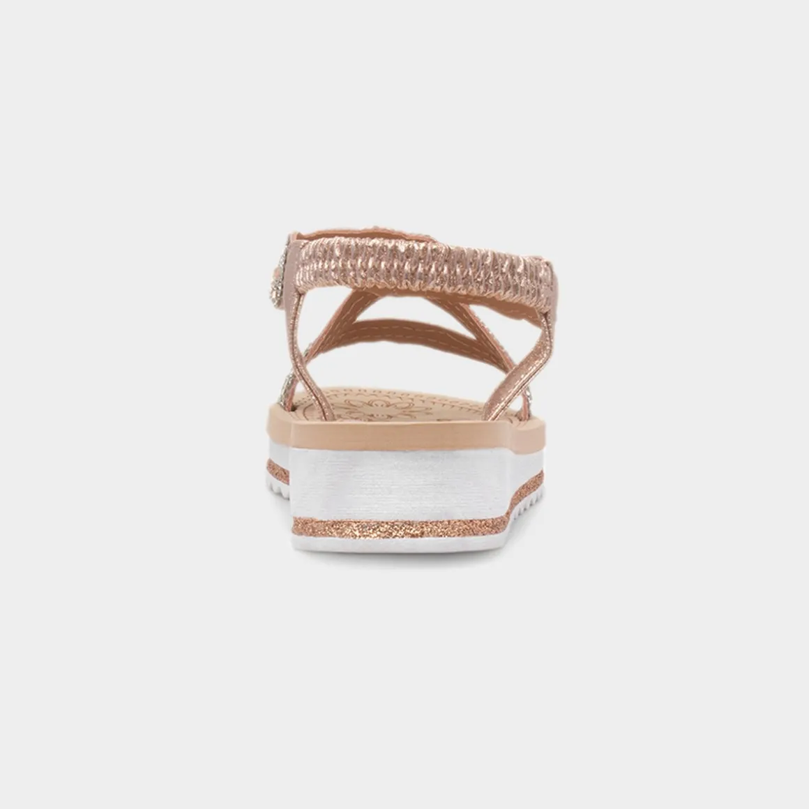 Krush Ana Womens Rose Gold Diamante Sandal