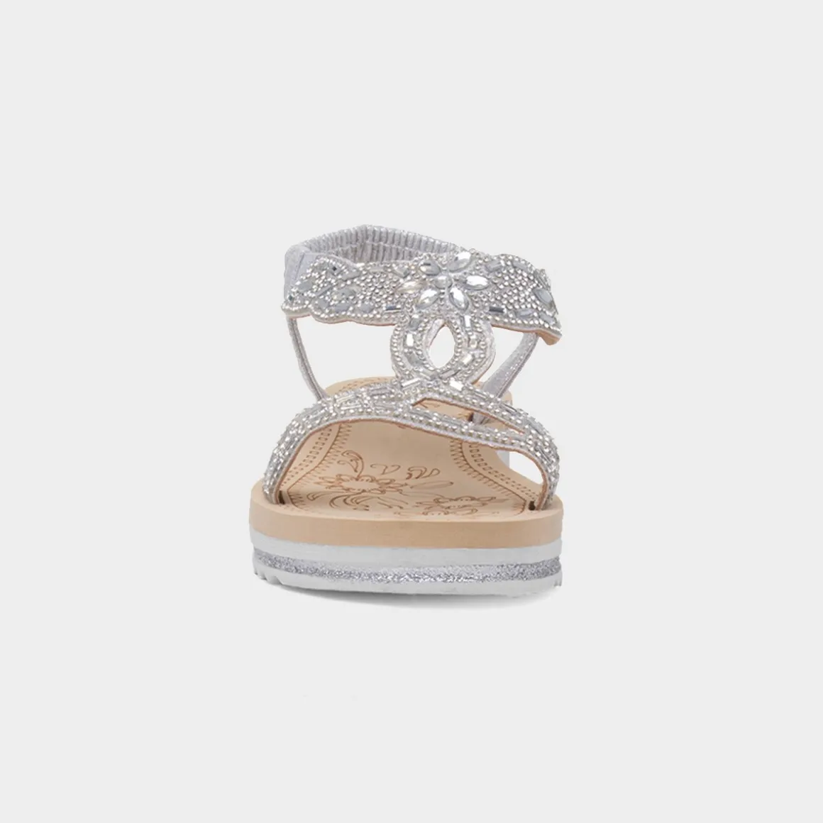 Krush Ana Womens Silver Diamante Sandal