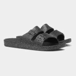 Krush Brooke Womens Black Glitter Sandal