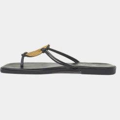 Krush Elena Womens Black Toe Post Sandal