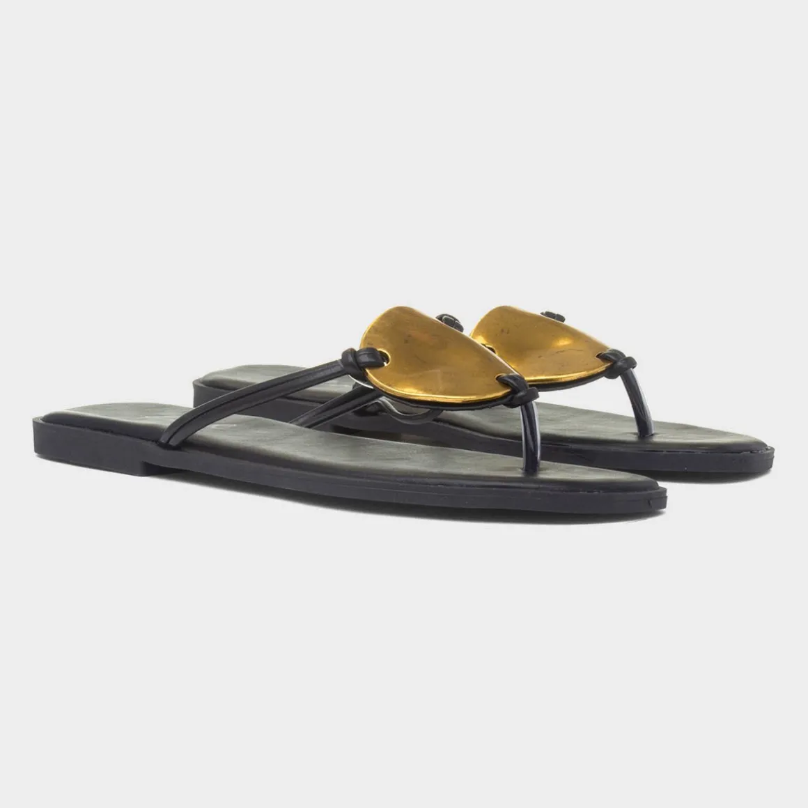 Krush Elena Womens Black Toe Post Sandal