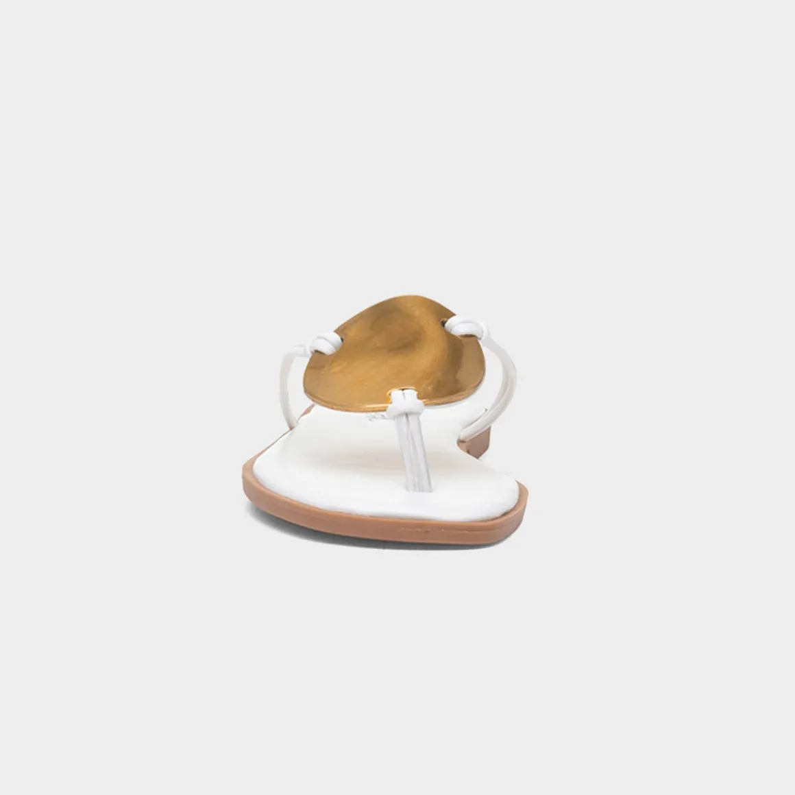 Krush Elena Womens White Toe Post Sandal