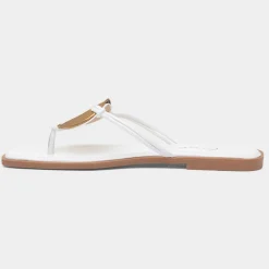 Krush Elena Womens White Toe Post Sandal