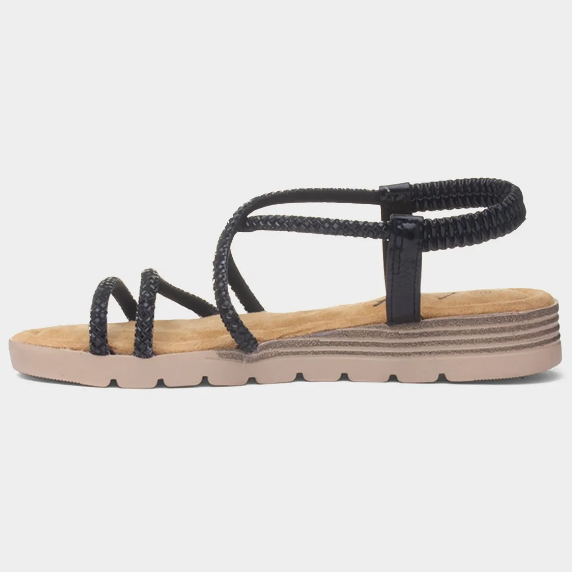 Krush Erica Womens Black Strappy Sandal