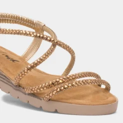 Krush Erica Womens Rose Gold Strappy Sandal
