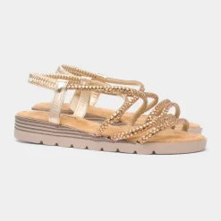 Krush Erica Womens Rose Gold Strappy Sandal