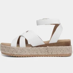 Krush Gabriella Womens White Wedge Sandal