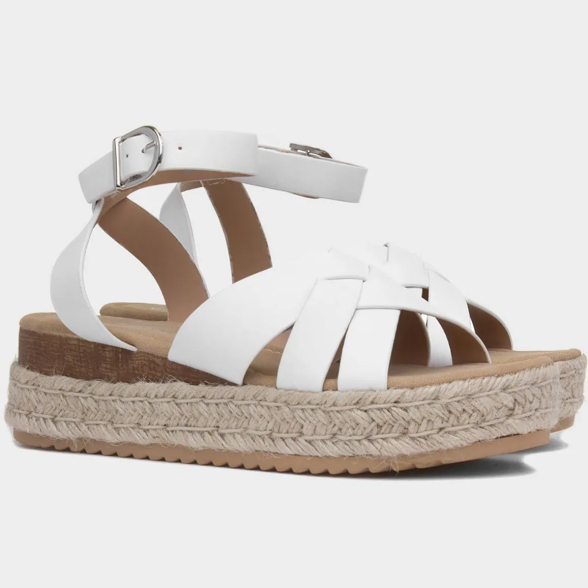 Krush Gabriella Womens White Wedge Sandal