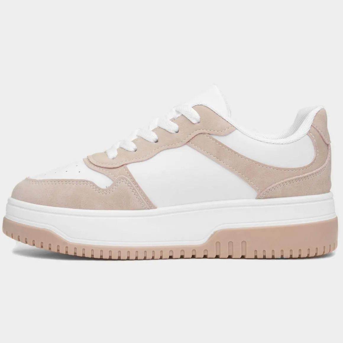 Krush Gemma Womens White & Nude Chunky Trainer