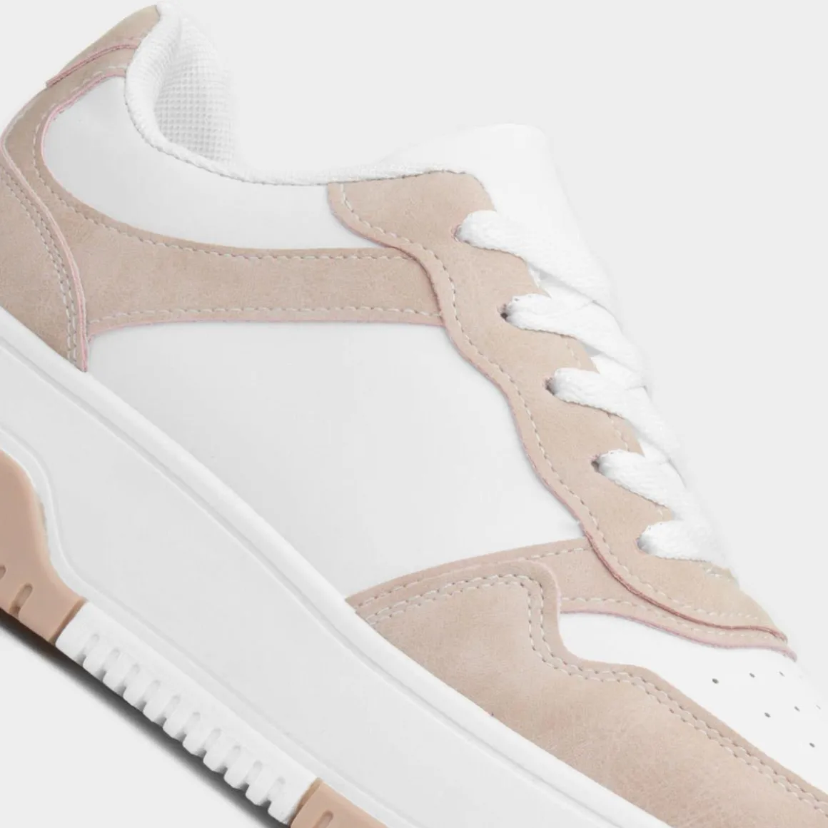 Krush Gemma Womens White & Nude Chunky Trainer