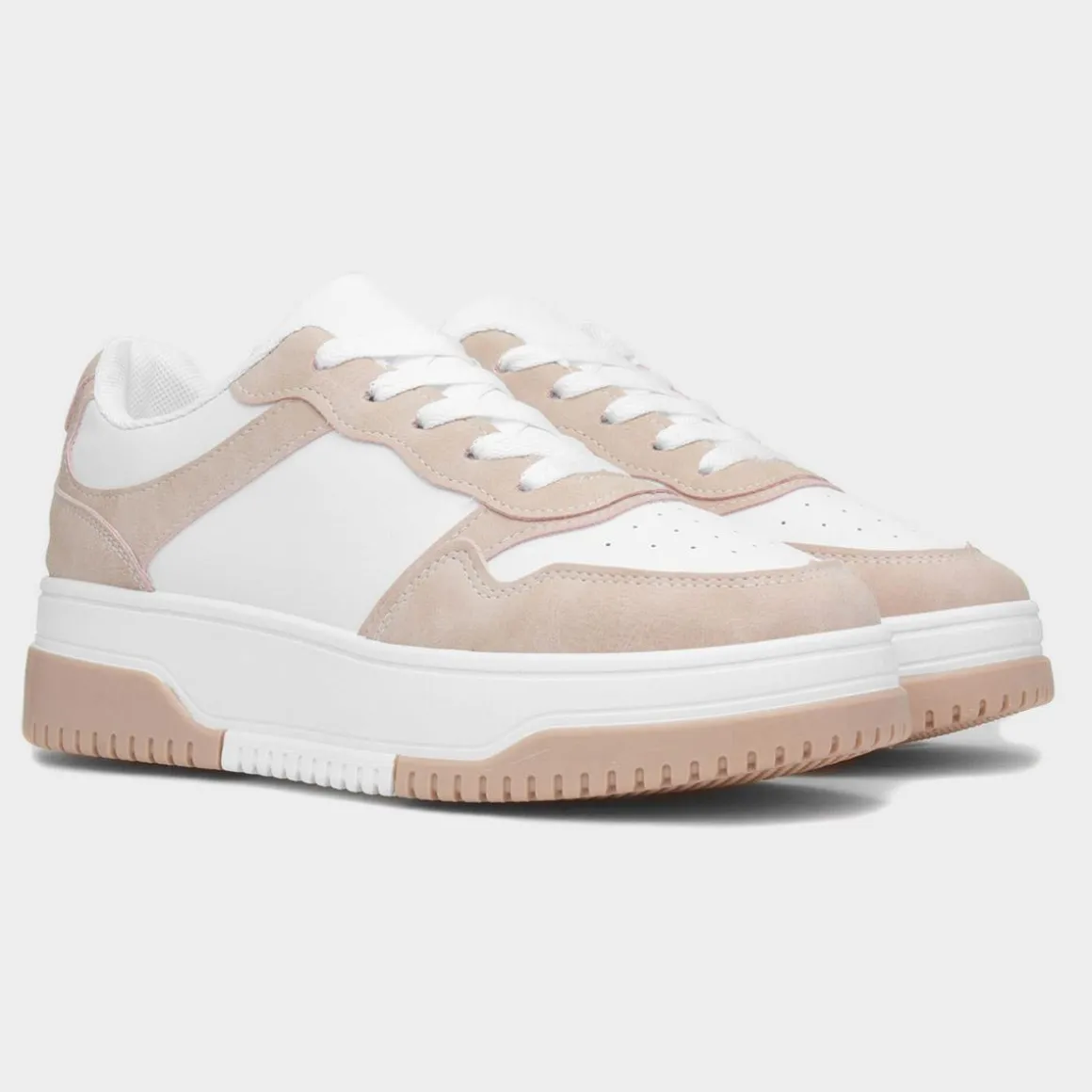 Krush Gemma Womens White & Nude Chunky Trainer