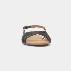 Krush Jeni Womens Black Open Toe Sandal