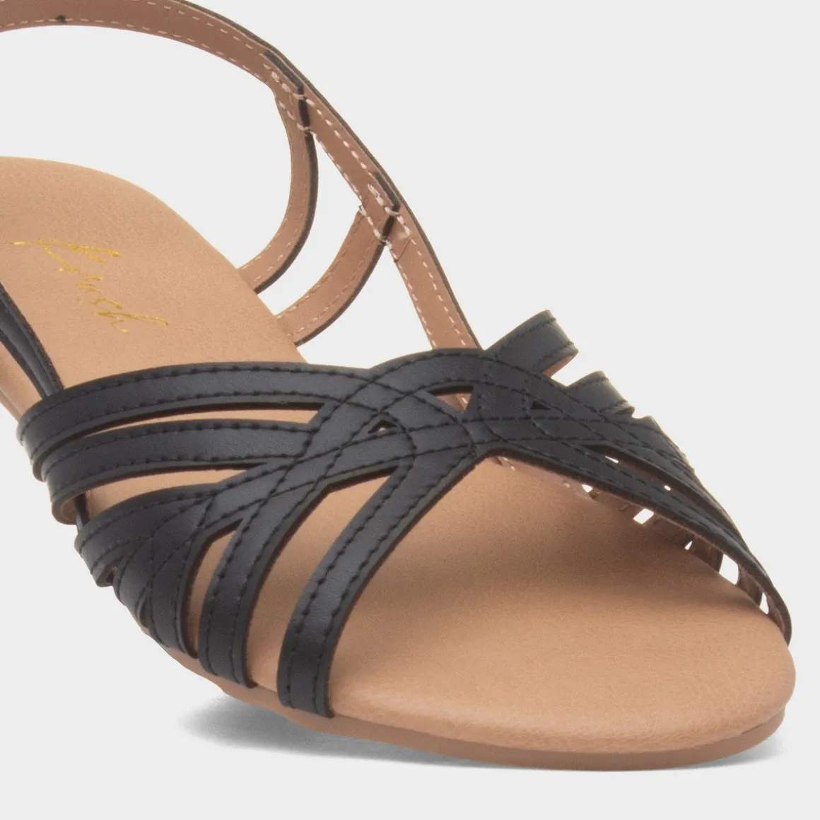 Krush Jeni Womens Black Open Toe Sandal