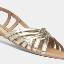 Krush Jeni Womens Gold Strappy Sandal