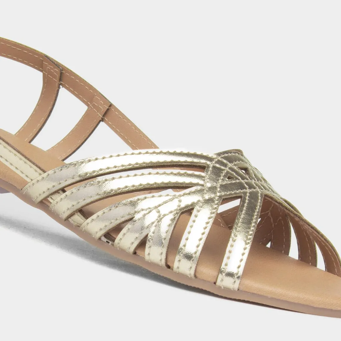 Krush Jeni Womens Gold Strappy Sandal
