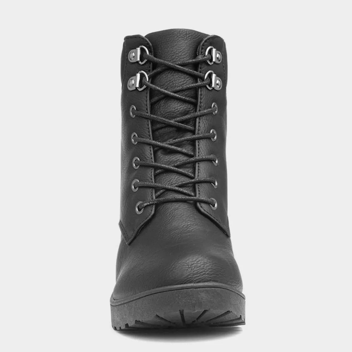 Krush Juliette Womens Black Lace Up Heeled Boot