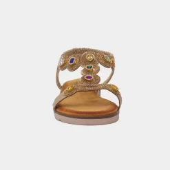 Krush Kaitlin Womens Gold Gem Sandal
