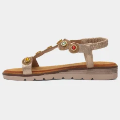 Krush Kaitlin Womens Gold Gem Sandal