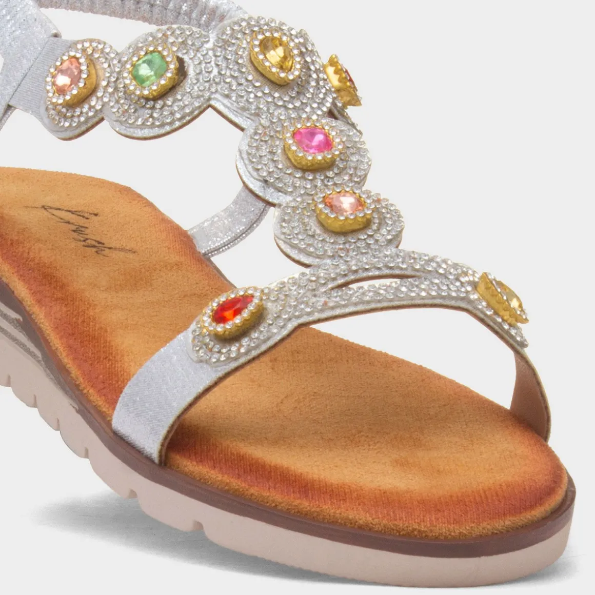 Krush Kaitlin Womens Silver Gem Sandal