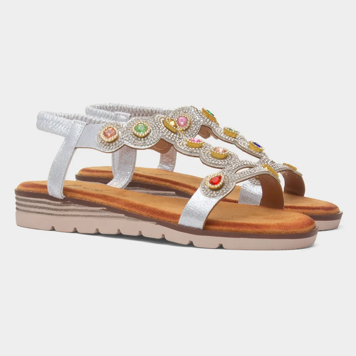 Krush Kaitlin Womens Silver Gem Sandal