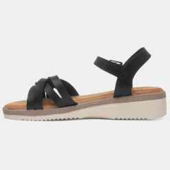 Krush Kenzie Womens Black Strappy Sandal