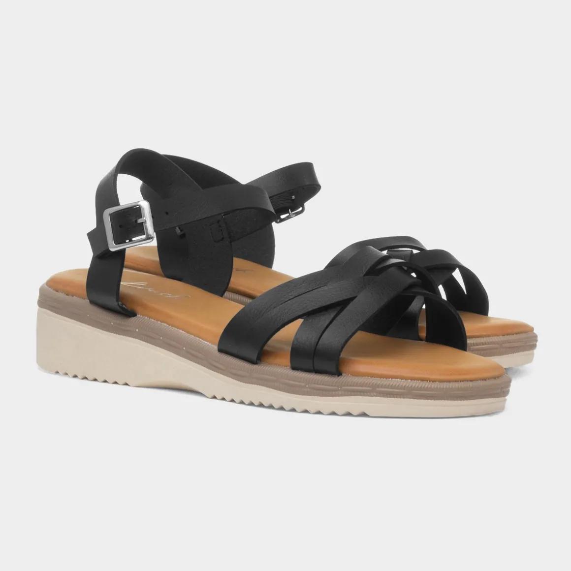 Krush Kenzie Womens Black Strappy Sandal