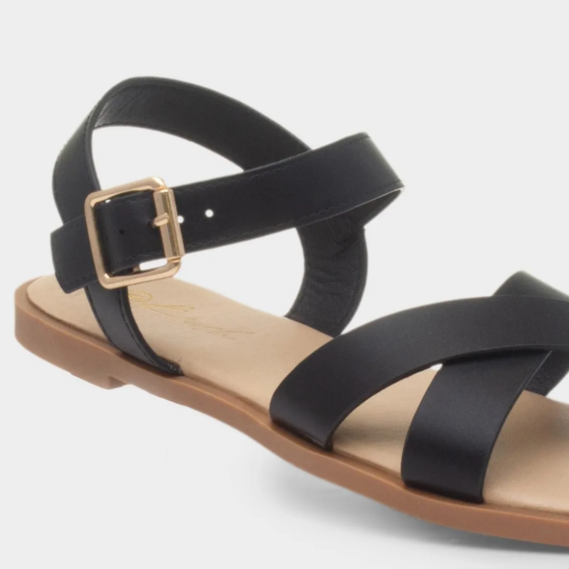 Krush Lottie Womens Black Wider Fit Sandal
