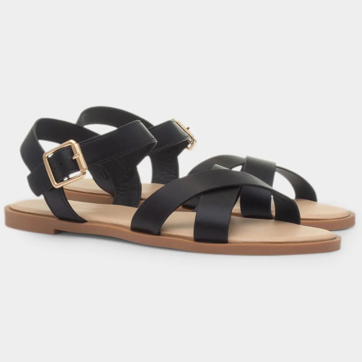 Krush Lottie Womens Black Wider Fit Sandal