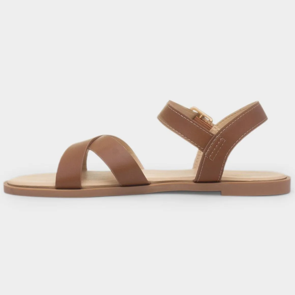 Krush Lottie Womens Tan Wider Fit Sandal