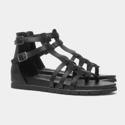 Krush Lynn Womens Black Gladiator Sandal