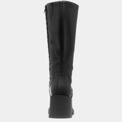 Krush Michelle Womens Black Block Heel Calf Boot
