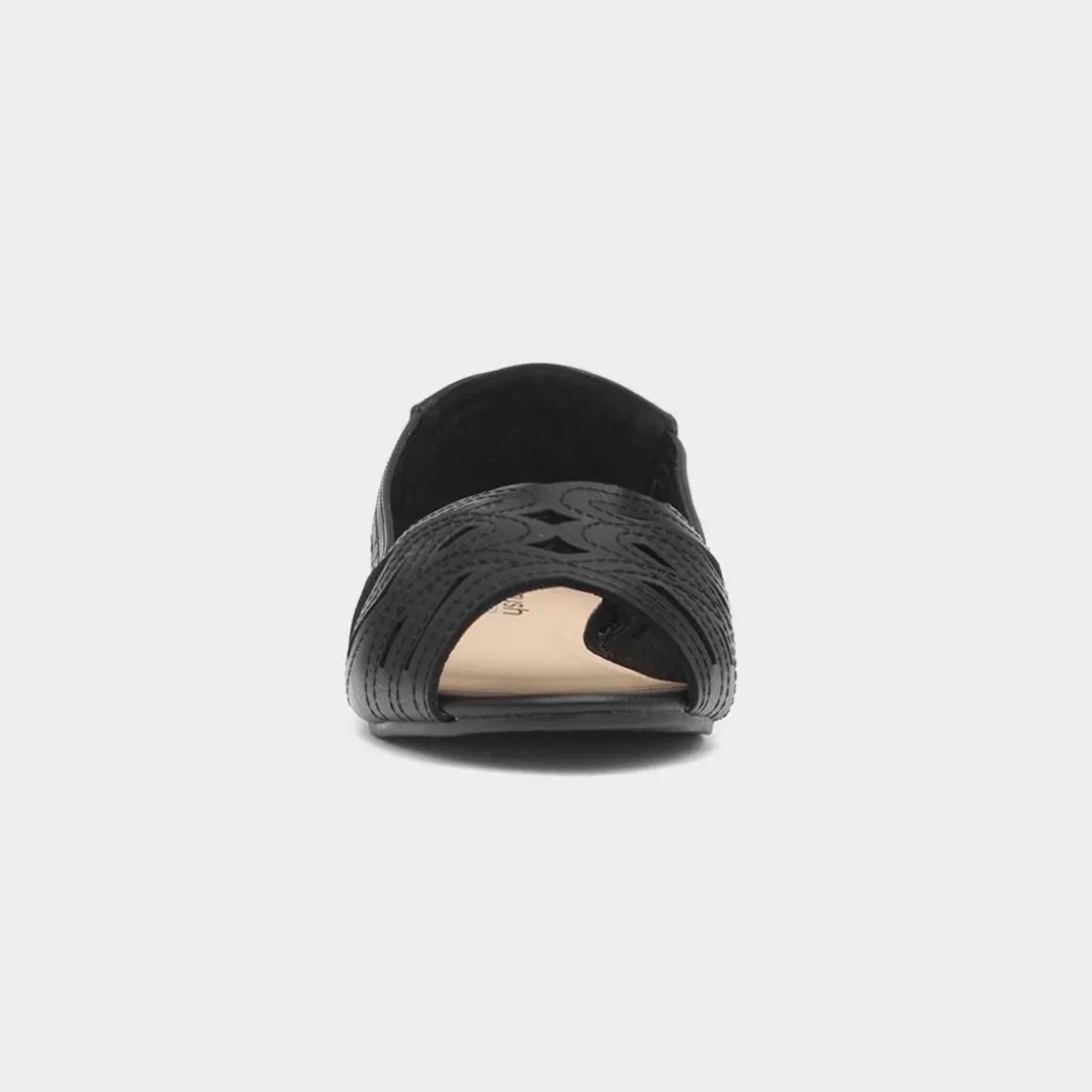 Krush Renee Womens Black Open Toe Ballerina