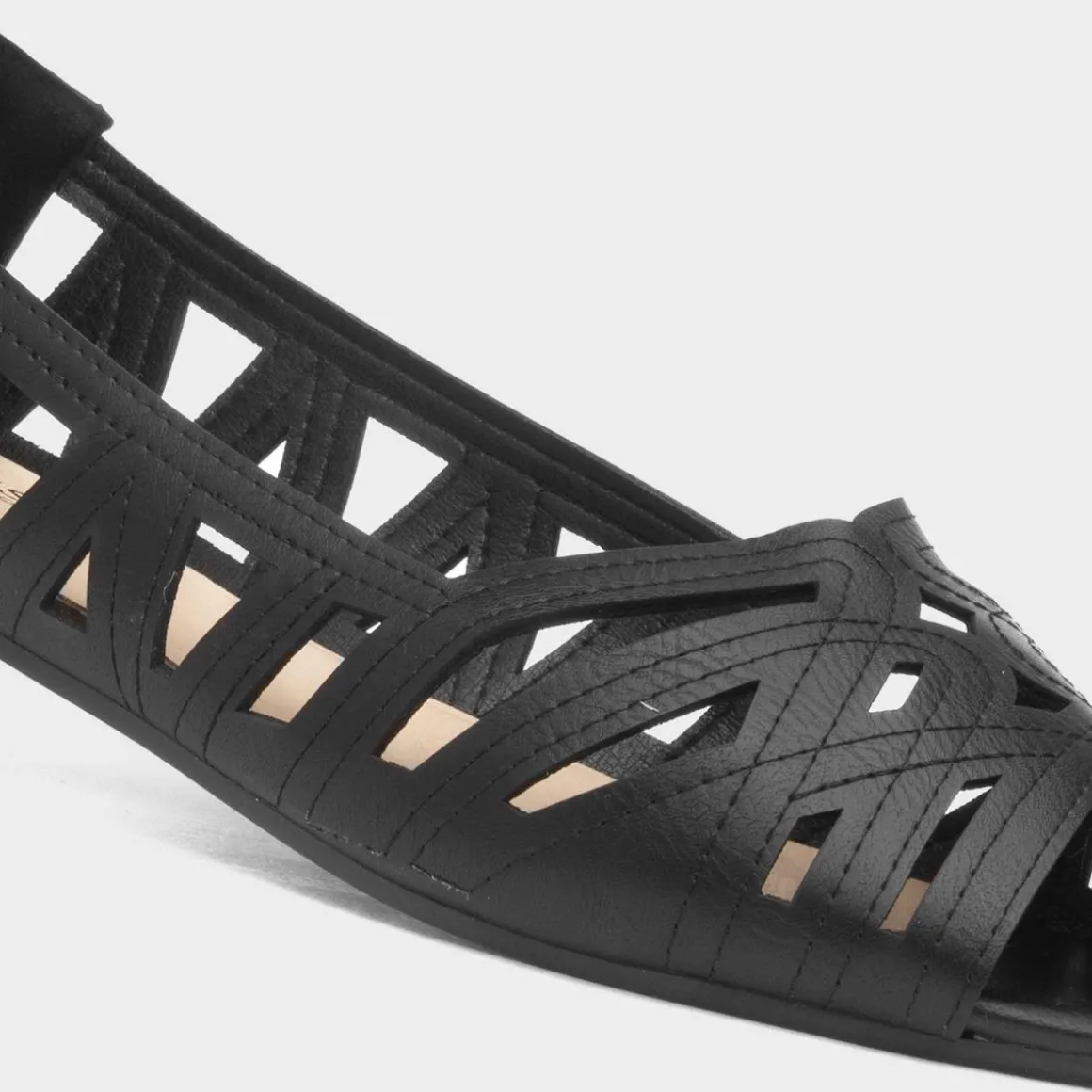 Krush Renee Womens Black Open Toe Ballerina