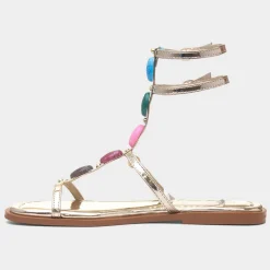 Krush Sandy Womens Gold Strappy Sandal