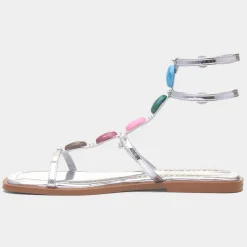 Krush Sandy Womens Silver Strappy Sandal