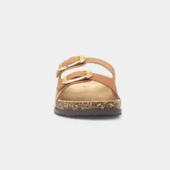 Krush Tara Womens Tan Double Buckle Sandal