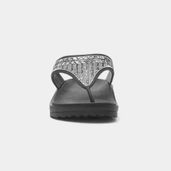 Krush Victoria Womens Black Toe Post Sandal
