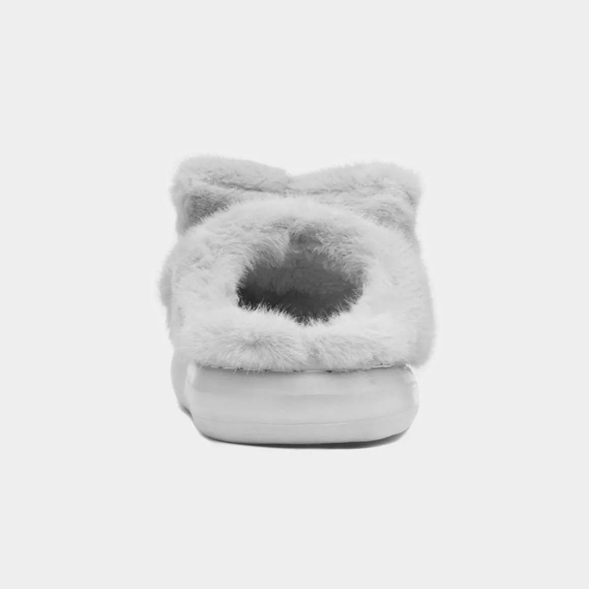 Krush Womens Grey Teddy Bear Mule Slipper