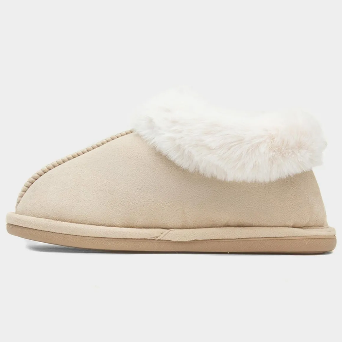 Krush Womens Nude Faux Fur Full Slipper