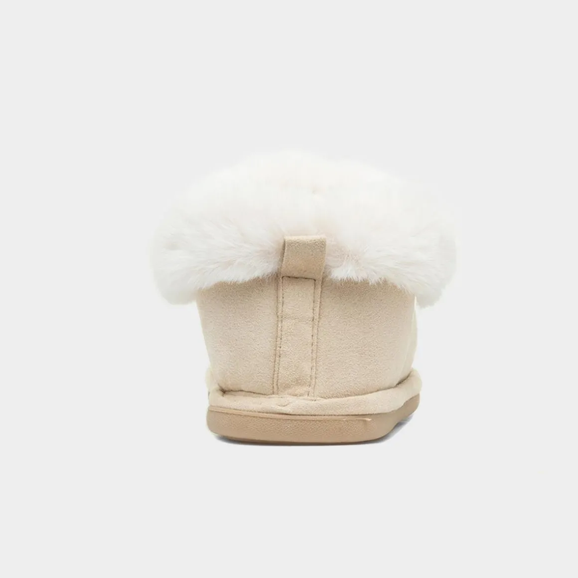 Krush Womens Nude Faux Fur Full Slipper