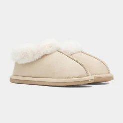 Krush Womens Nude Faux Fur Full Slipper