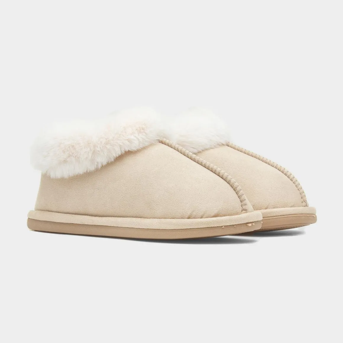 Krush Womens Nude Faux Fur Full Slipper