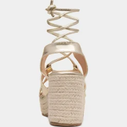 Krush Zoe Womens Gold Heeled Sandal
