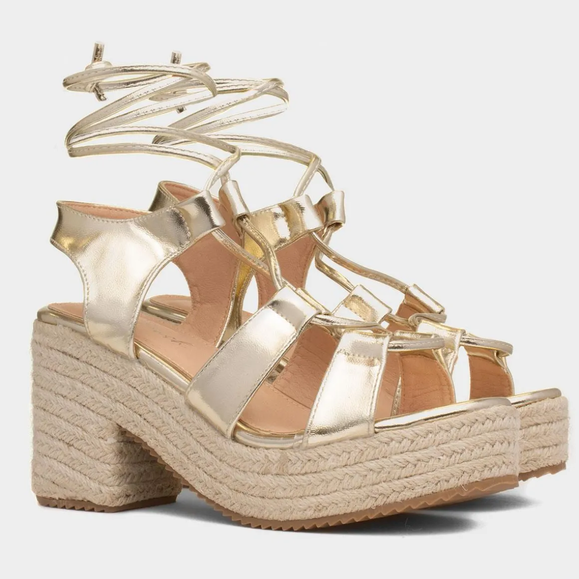 Krush Zoe Womens Gold Heeled Sandal