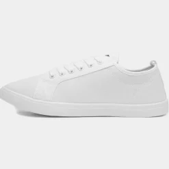Lambretta Spike Mens White Canvas Shoe
