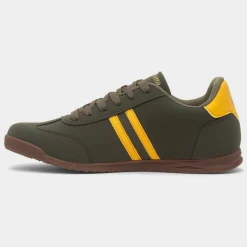 Lambretta Tackle Mens Khaki Lace Up Trainer