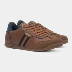 Lambretta Tackle Mens Tan Lace Up Trainer