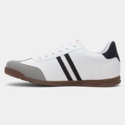 Lambretta Tackle Mens White Lace Up Trainer