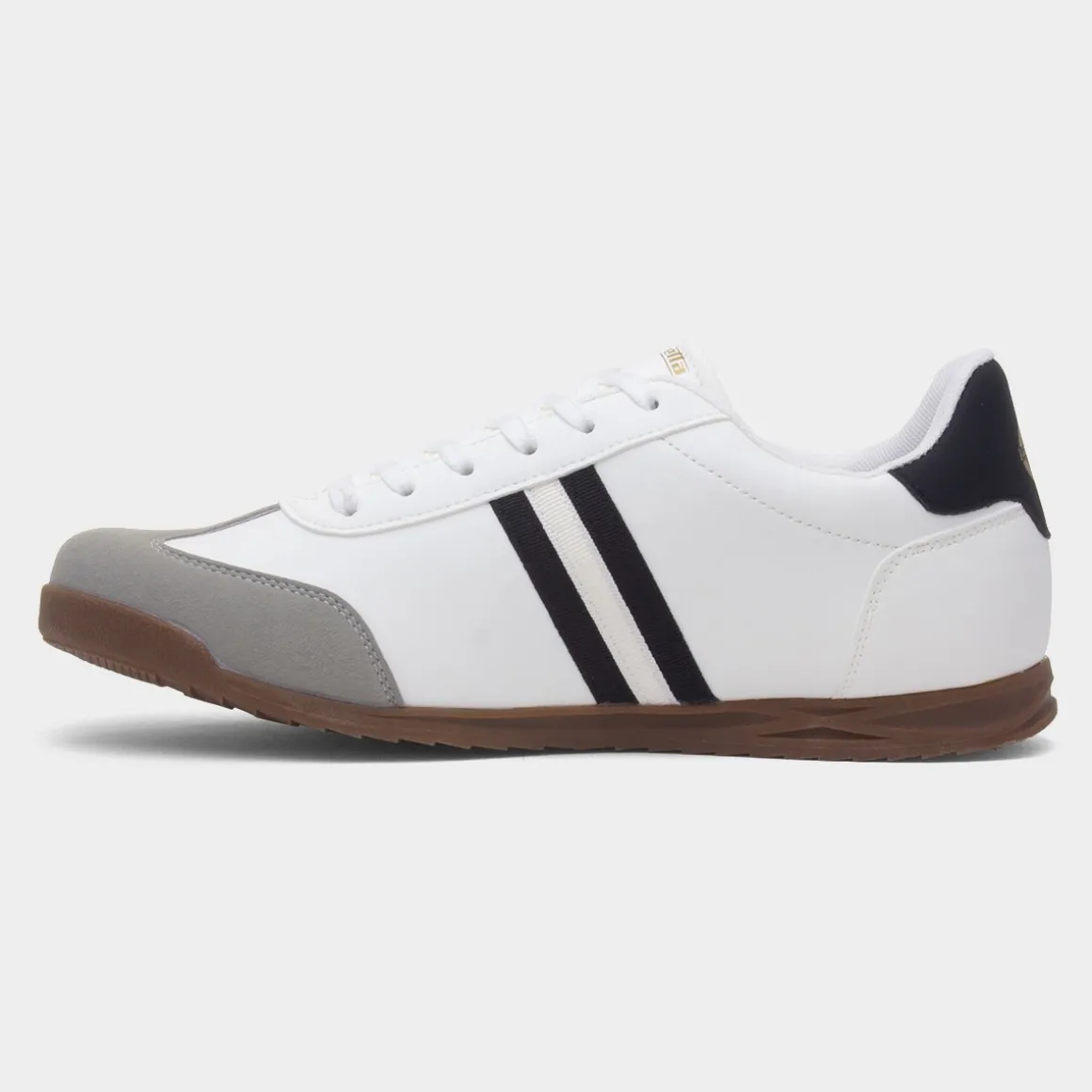 Lambretta Tackle Mens White Lace Up Trainer
