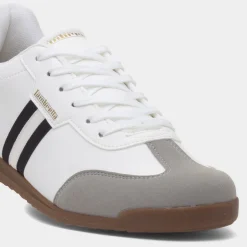 Lambretta Tackle Mens White Lace Up Trainer